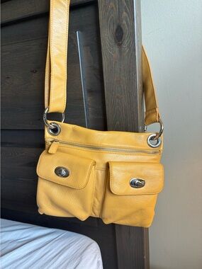 Danier Sunflower yellow leather crossbody bag